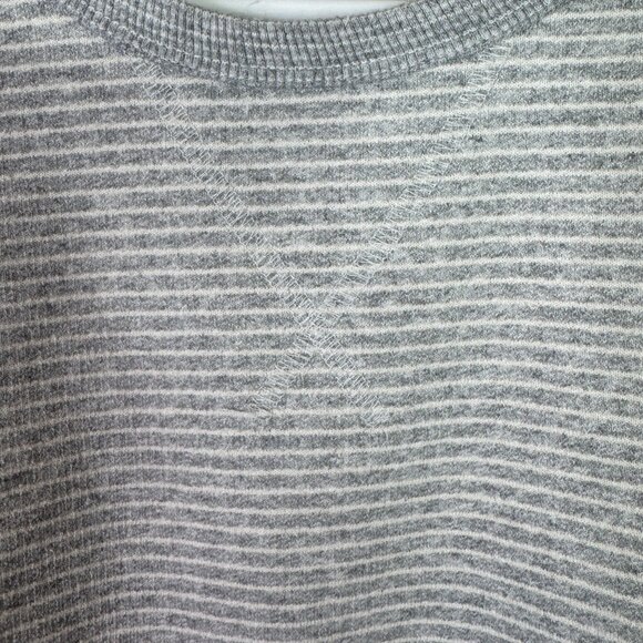 JACHS New York XXL Crew Neck Sweatshirt Grey White Stripes - Picture 3 of 3
